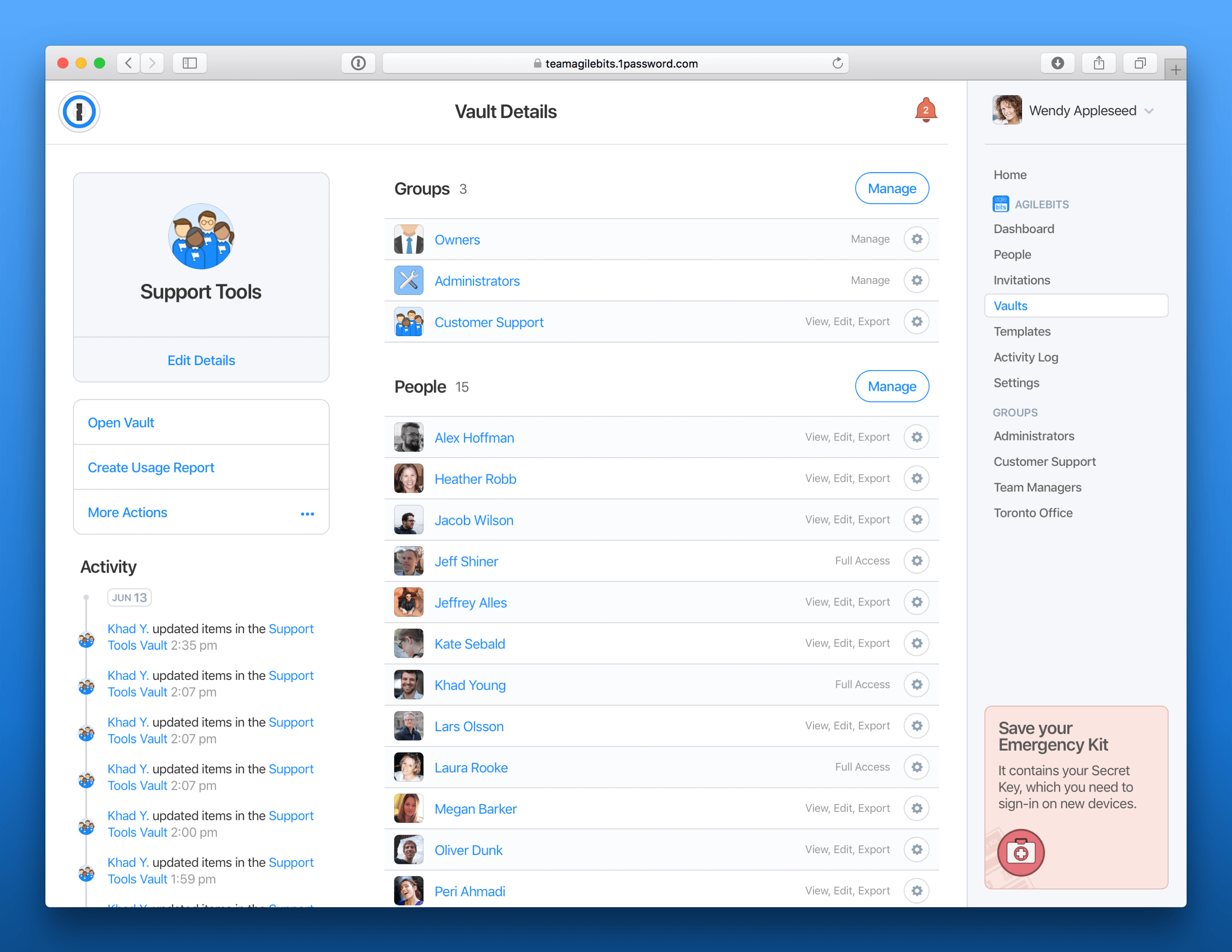 1password vault