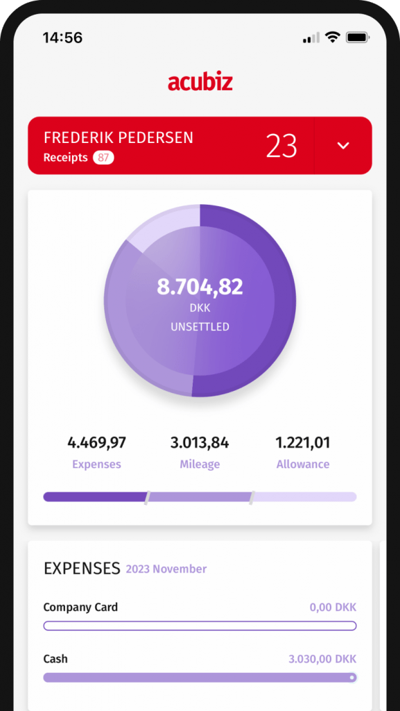 Visma Acubiz screenshot