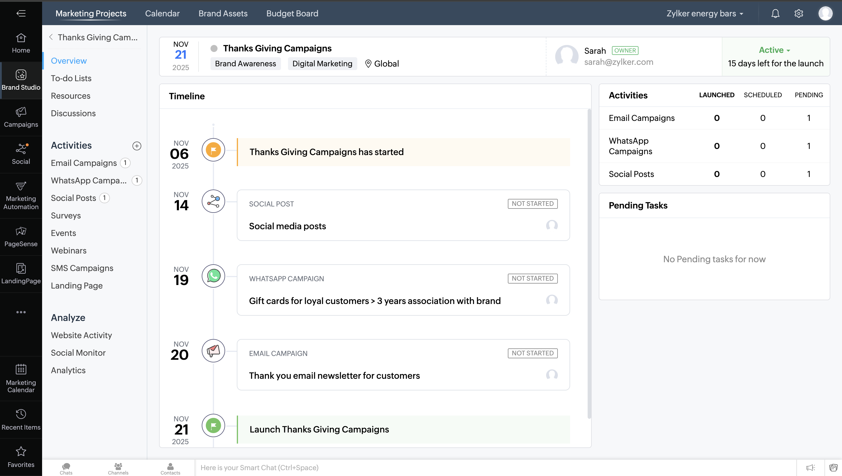 Zoho Marketing Plus screenshot