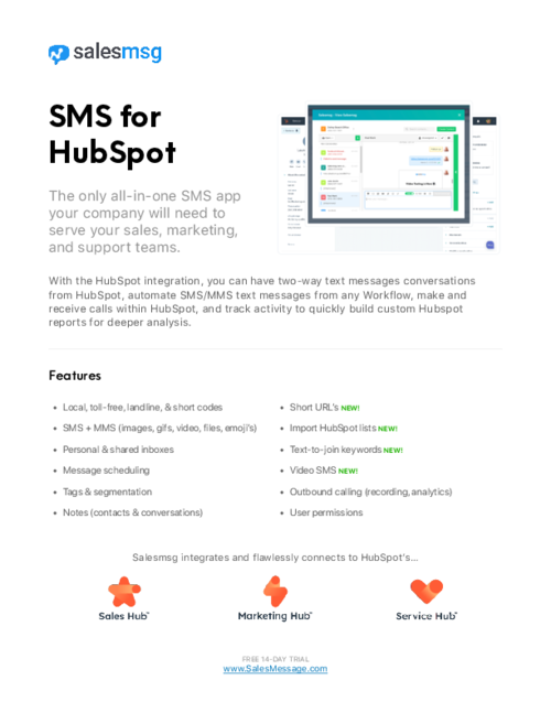 Salesmsg for HubSpot
