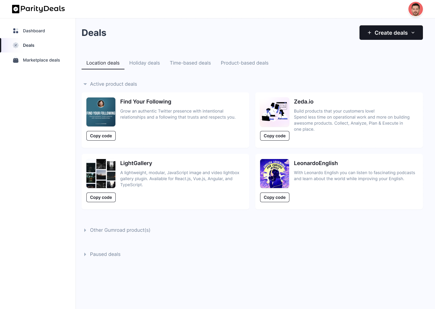 ParityDeals screenshot