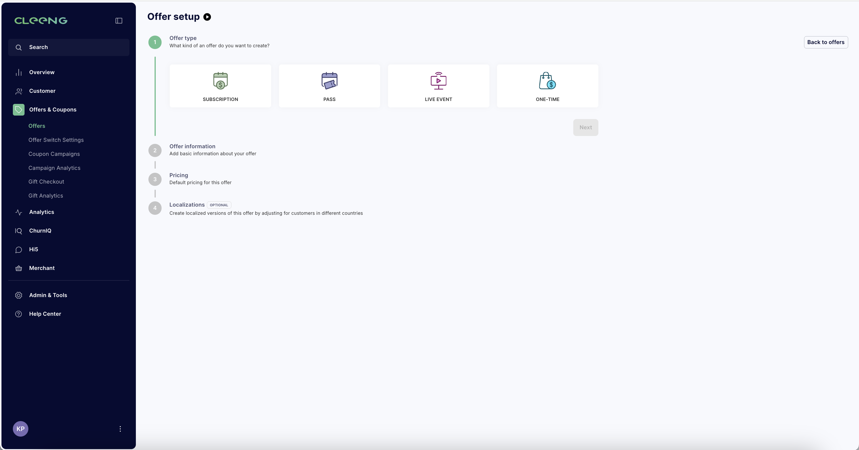 Cleeng screenshot