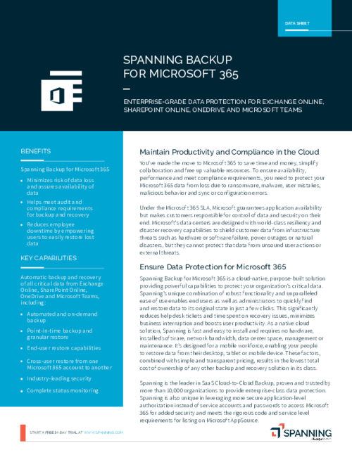Spanning Backup for Microsoft 365