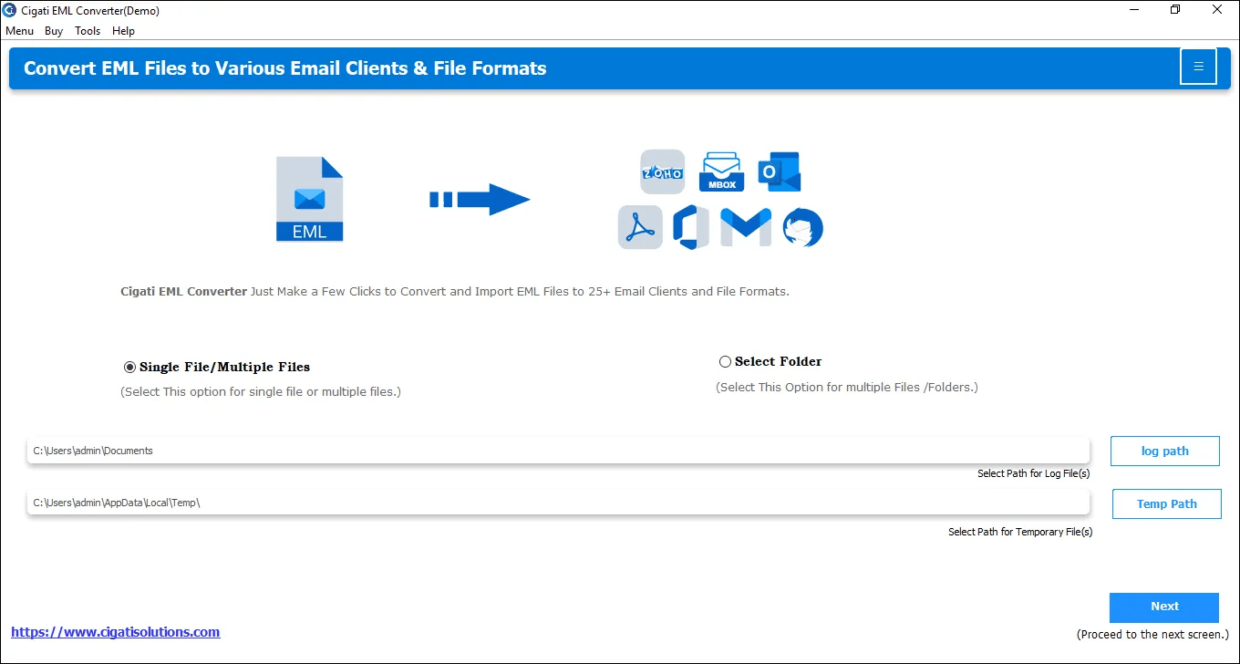 EML Converter Tool screenshot