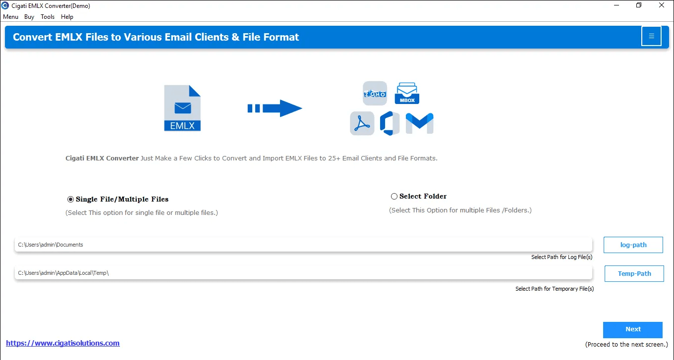 EMLX Converter Tool screenshot