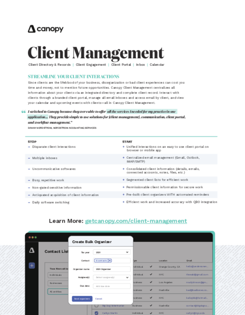 Canopy Client Management Software
