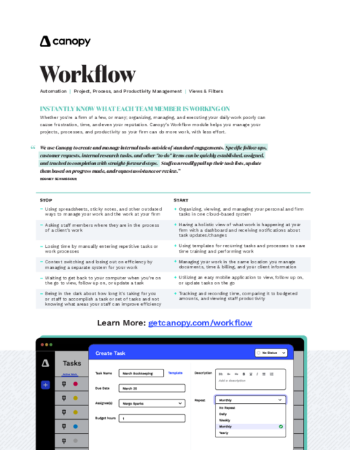 Canopy Workflow Software