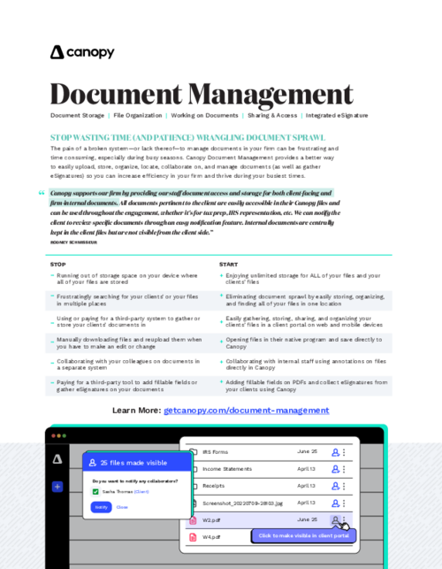 Canopy Document Management Software