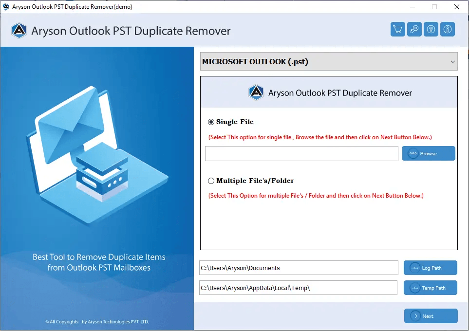 Outlook Duplicates Remover Tool screenshot