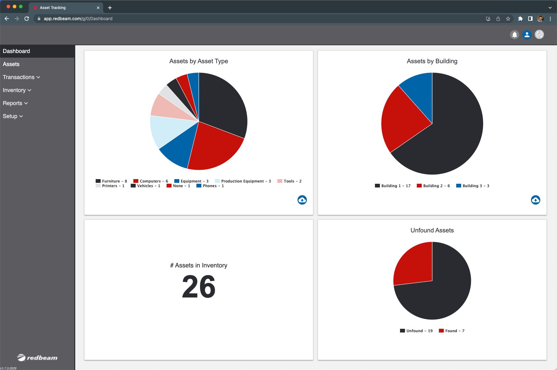 RedBeam Asset Tracking screenshot