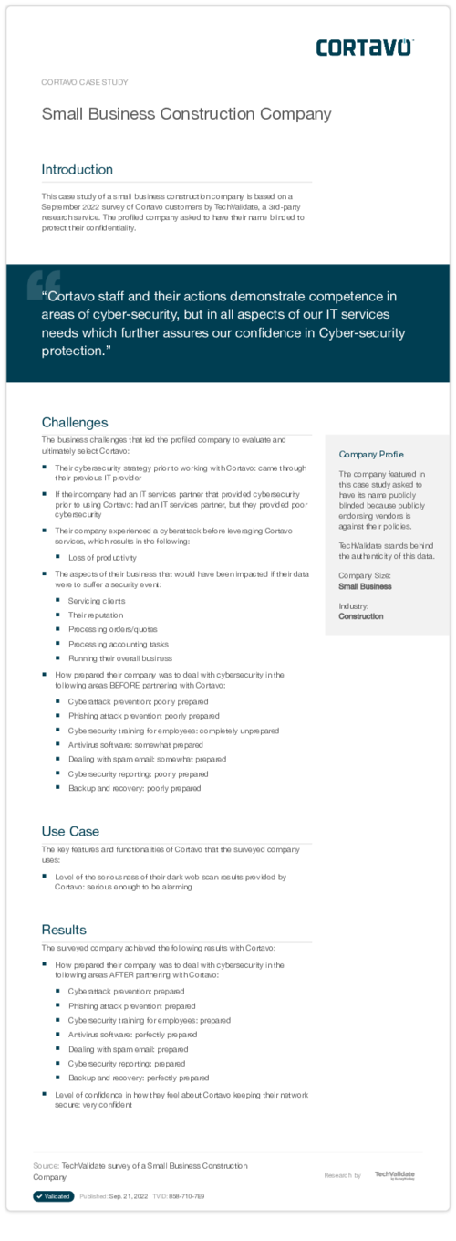 Small Business Construction Company Case Study