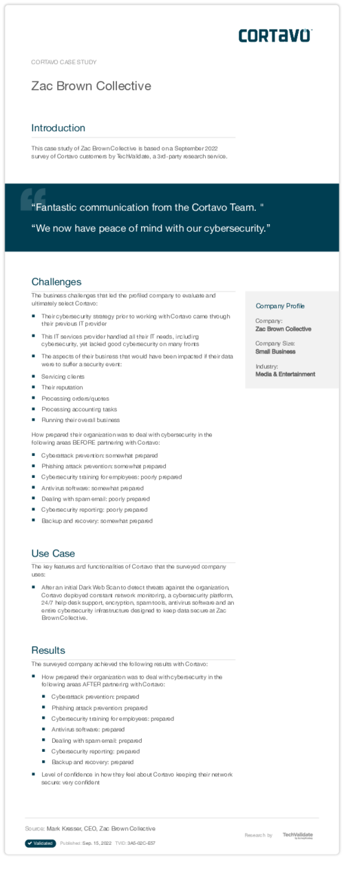 Zac Brown Collective Cybersecurity Case Study