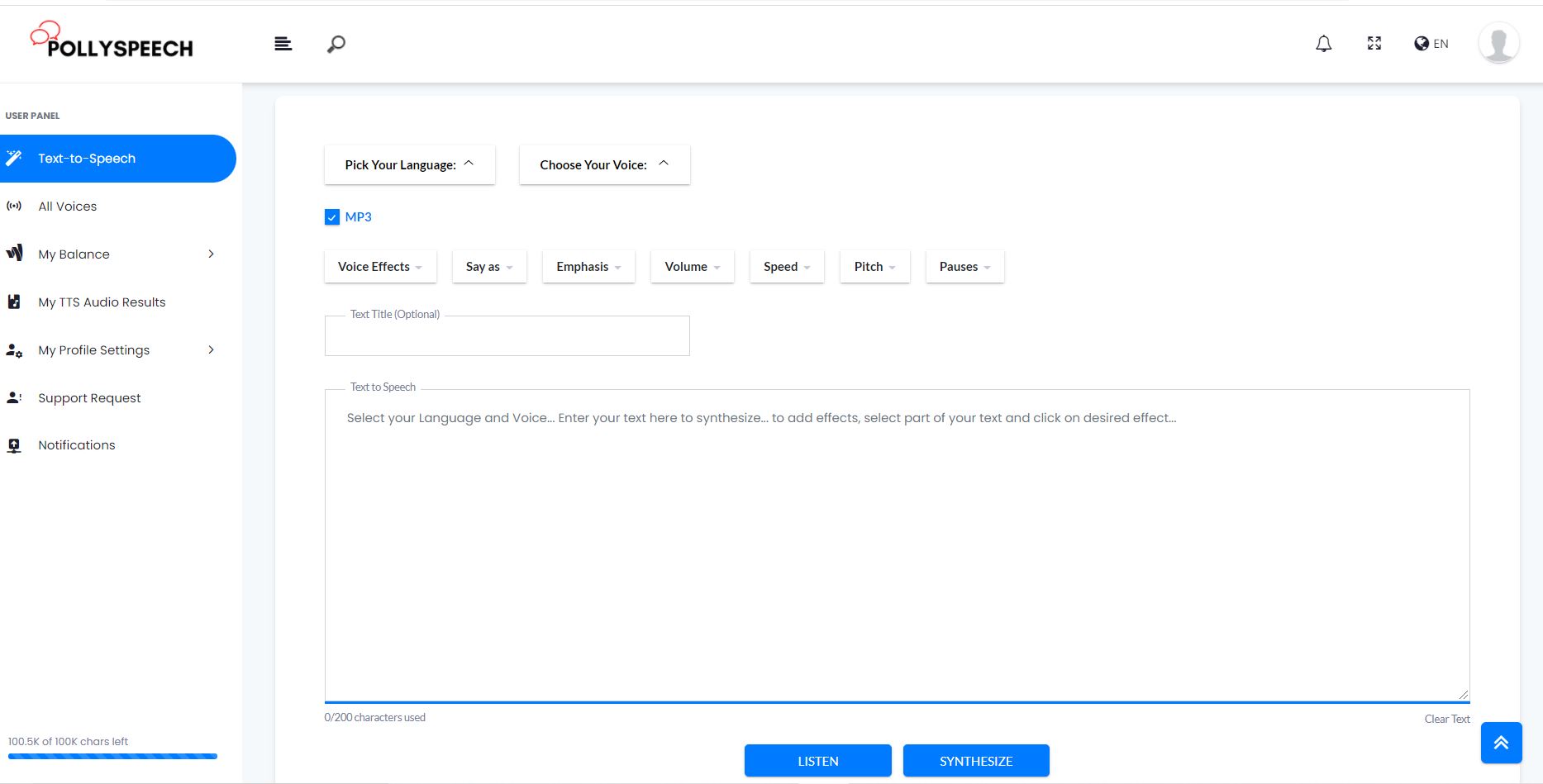 Polly Speech screenshot 2