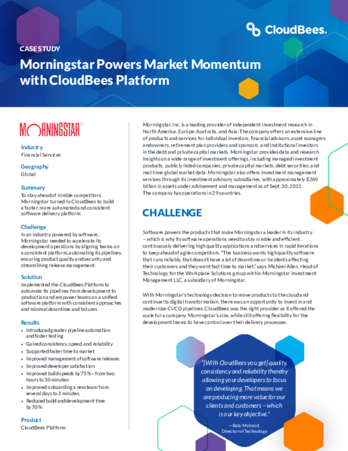 Morningstar Powers Market Momentum with CloudBees Platform