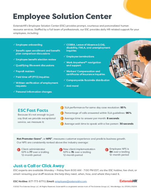 ExtensisHR Employee Solution Center