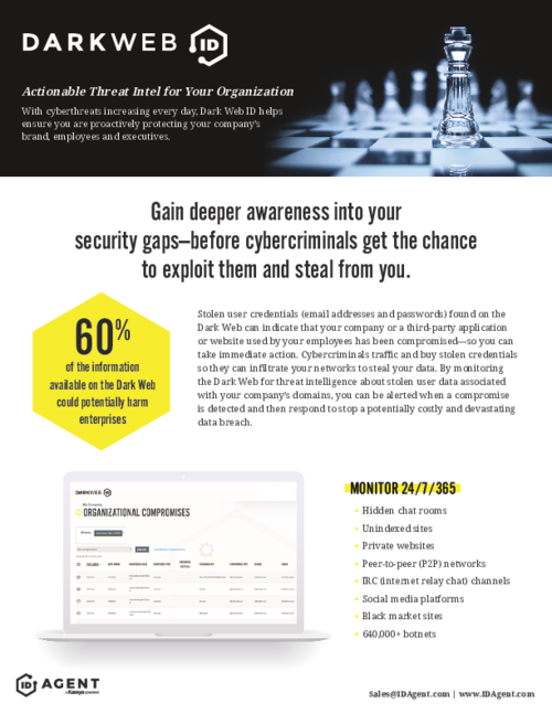 Dark Web ID Product Sheet for Businesses