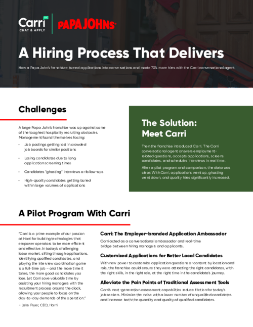 Papa John's & Harri - A Hiring Process That Delivers