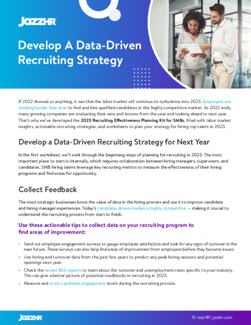 2023 Recruiting Effectiveness Planning Kit for SMBs