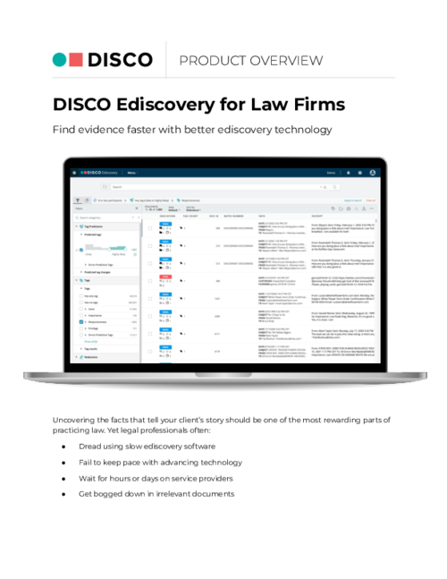 DISCO Ediscovery for Law Firms