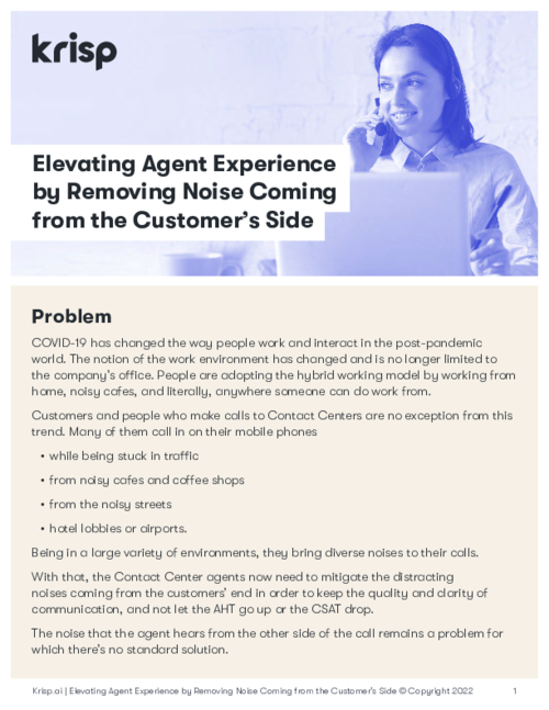 Removing Noise Coming from the Customer’s Side