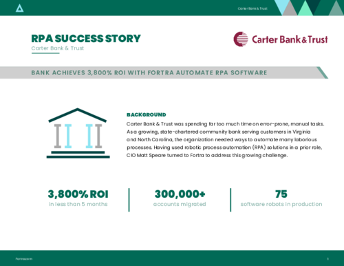 Carter Bank & Trust RPA Success Story