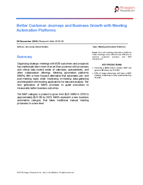 Aragon Research Report on Meeting Automation Platforms