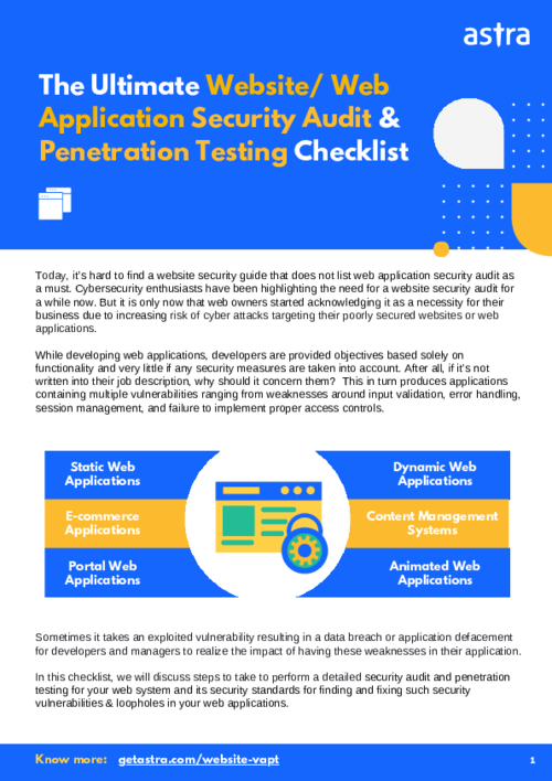 Web App Security Checklist
