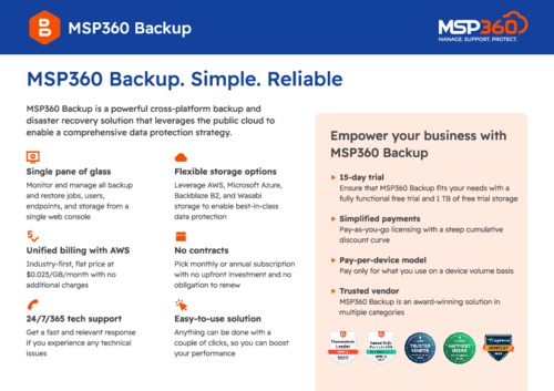 MSP360 Backup. Simple. Reliable.