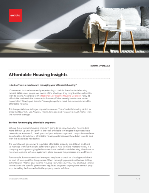 Guide: Managing Affordable Housing