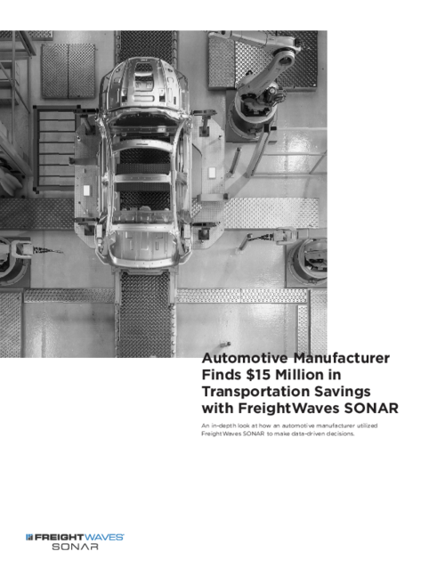 Case Study: Automotive Manufacturer Finds $15 Million in Transportation Savings with FreightWaves SONAR