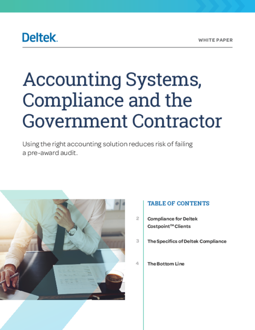 Read the White Paper: Accounting Systems, Compliance & The Government Contractor