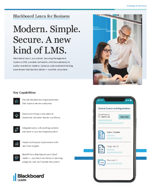 Blackboard Data Sheet for Business