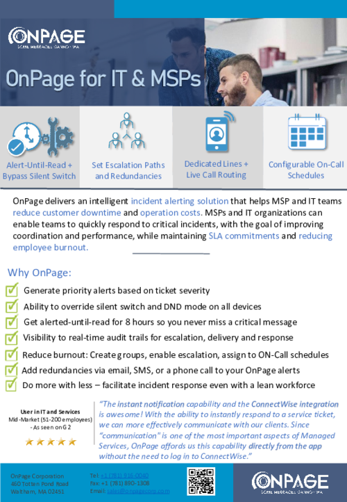 IT Brochure for OnPage