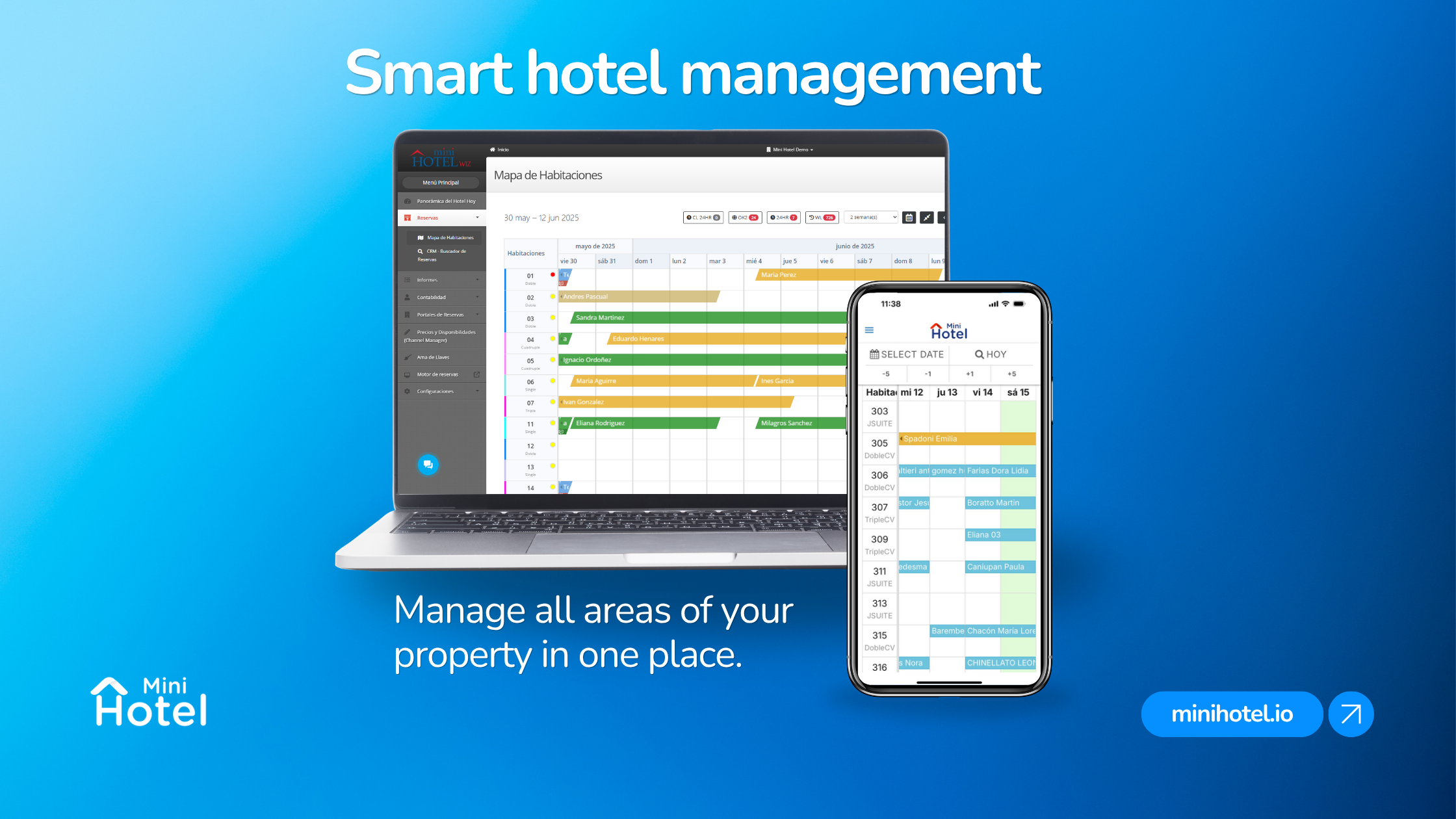 MiniHotel PMS screenshot