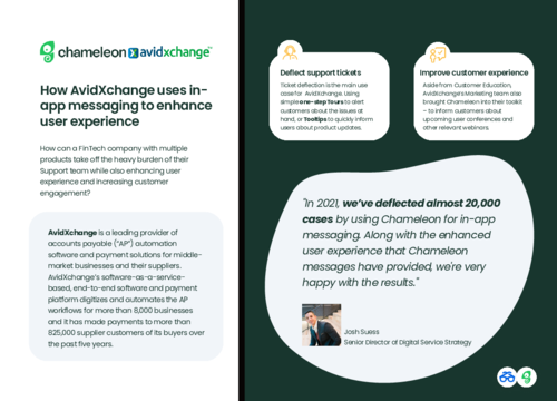How AvidXchange deflected 20K support tickets with Chameleon