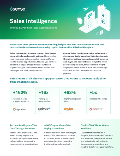 6sense Sales Intelligence One-pager