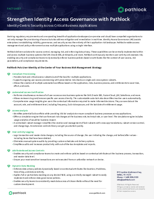 Strengthen Identity Access Governance with Pathlock