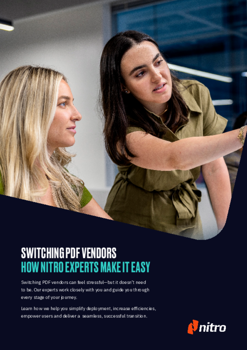 Switch PDF Vendors easily with Nitro