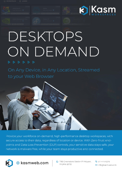 Kasm Workspaces Desktops-on-Demand