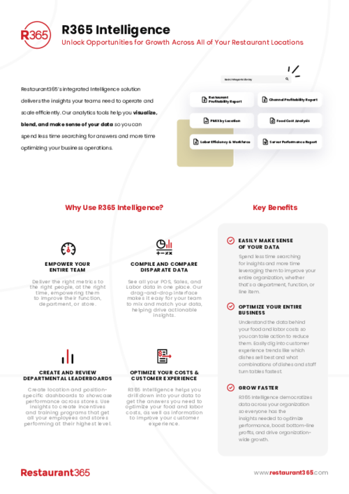 Restaurant365 Business Intelligence