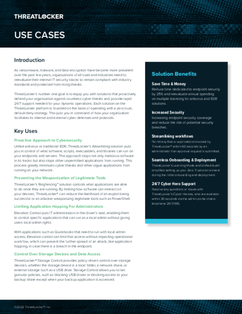 ThreatLocker Use Cases