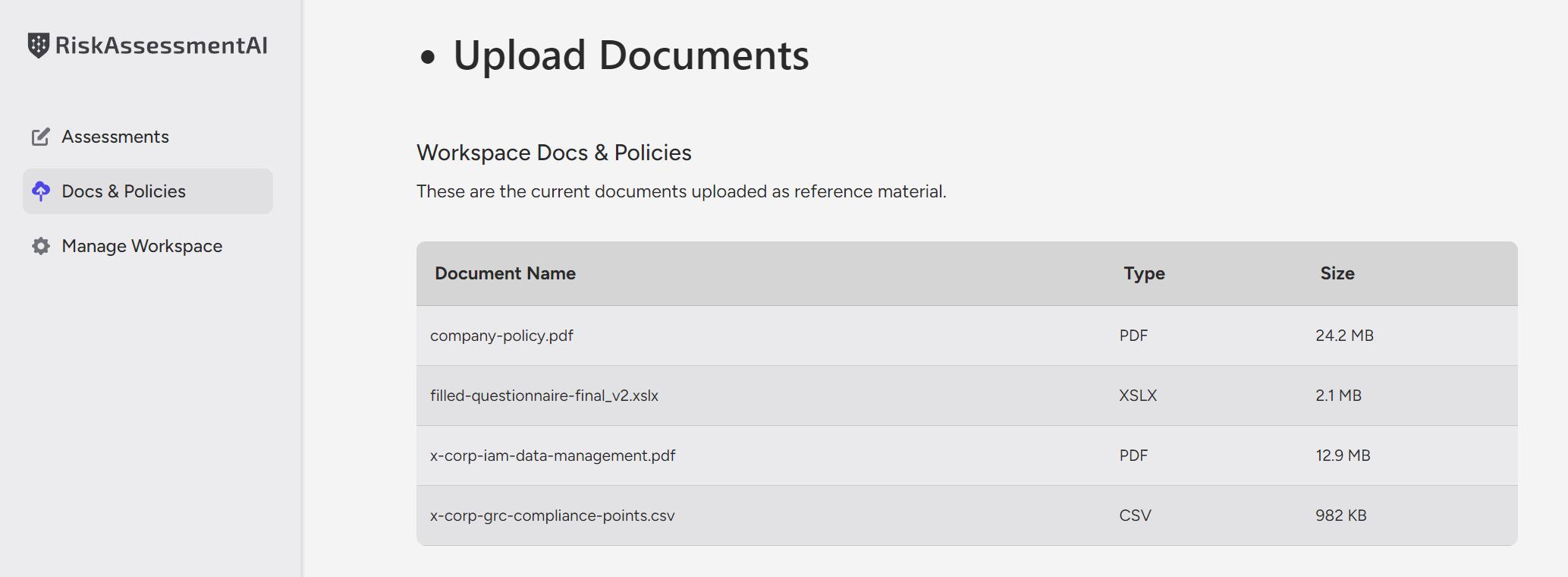 RiskAssessmentAI screenshot