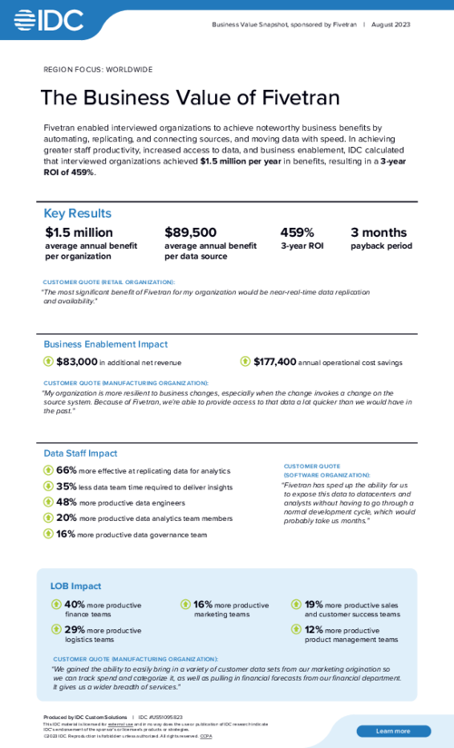 The business value of Fivetran