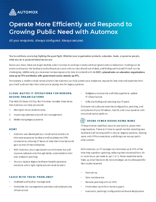 Automox for the Public Sector