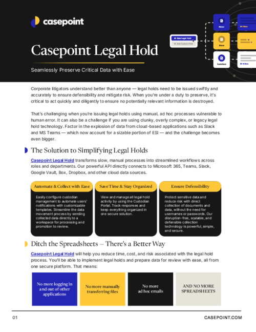 Casepoint Legal Hold