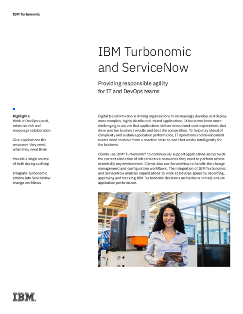 IBM Turbonomic and ServiceNow