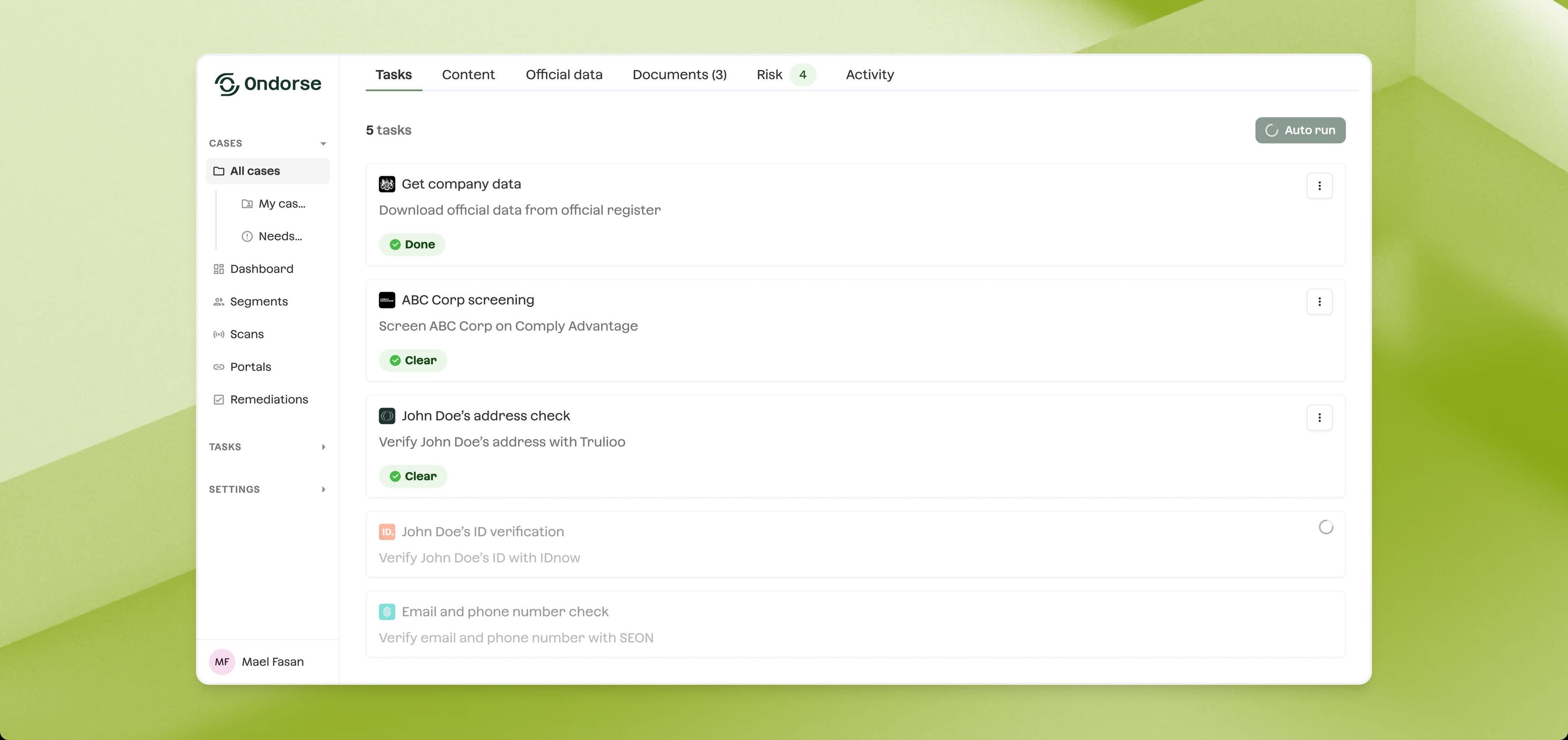 Ondorse screenshot