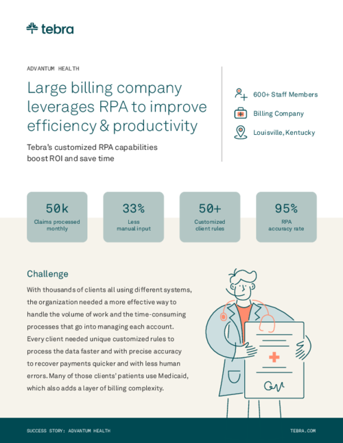 Case Study: Advantum Health, how Tebra RPA increased ROI