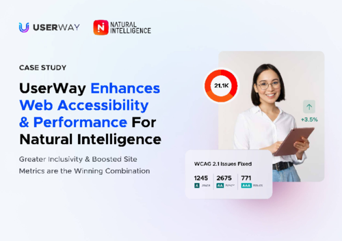 UserWay Enhances Web Accessibility & Performance for Natural Intelligence