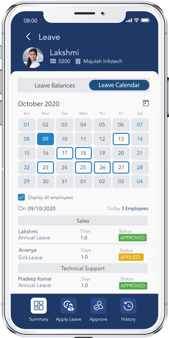 Leave Management Software screenshot